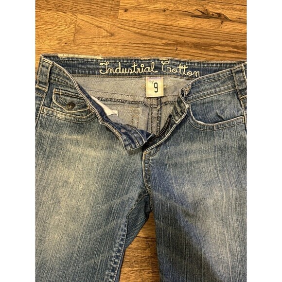 Industrial Cotton  Washed Denim Bermuda Jean Shorts Women's size 9 Stitch Pocket - Picture 3 of 5